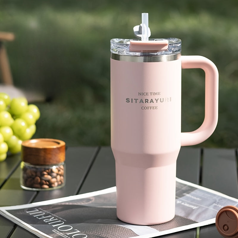 Multicolor Stainless Steel Insulated Tumbler 900ml with Straw and Handle, Leakproof, Ideal for Outdoor Camping and Sports