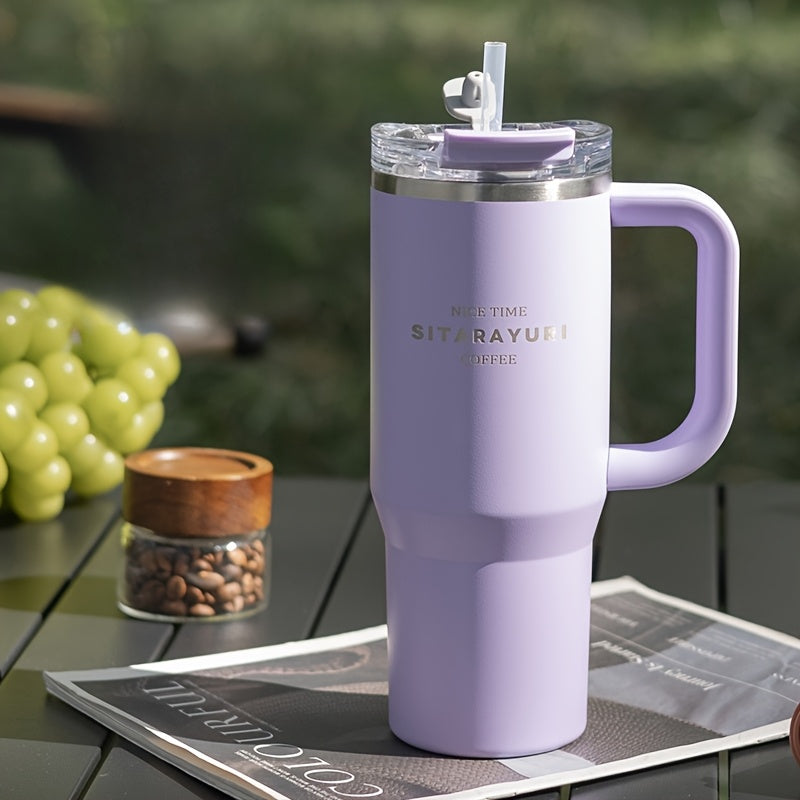 Multicolor Stainless Steel Insulated Tumbler 900ml with Straw and Handle, Leakproof, Ideal for Outdoor Camping and Sports