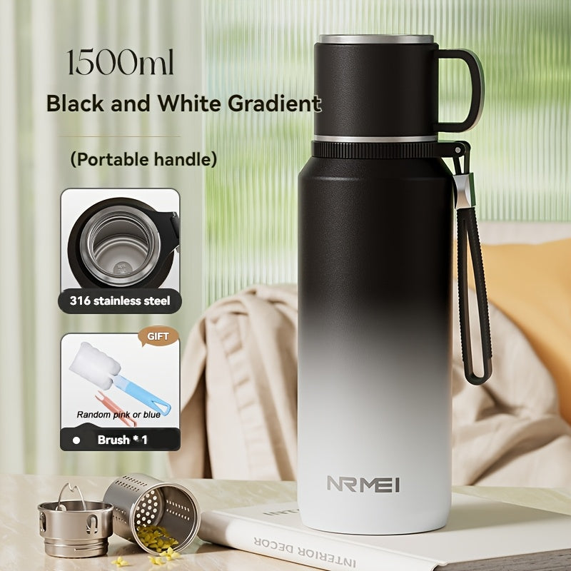 Insulated Tumbler with Lid, 24-Hour Hot & Cold Retention, Portable Handle and Cup Cover for Outdoor Use\u002FCamping