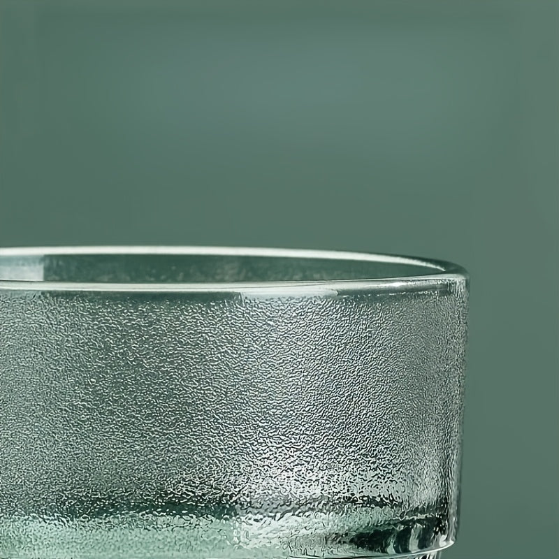 Creative Glacial Pattern Glass Cups | Retro Green, High Borosilicate Glass, Suitable for Iced Coffee, Juice, Milk, Tea, Whiskey, Smoothies, Cappuccino | Hand Wash Only, Reusable for Home, Kitchen, Restaurant, Bar