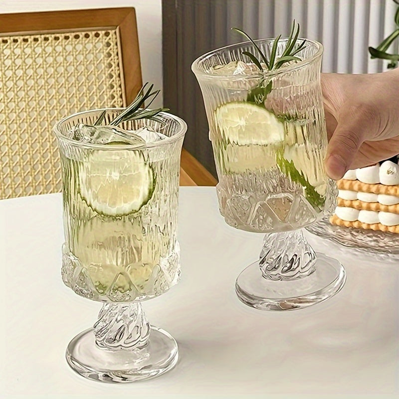 of Personalized Design Glass Goblets in French Court Style, Suitable for Red Wine, Fruit Juice, Coffee, And As Kitchen Tools for Restaurants