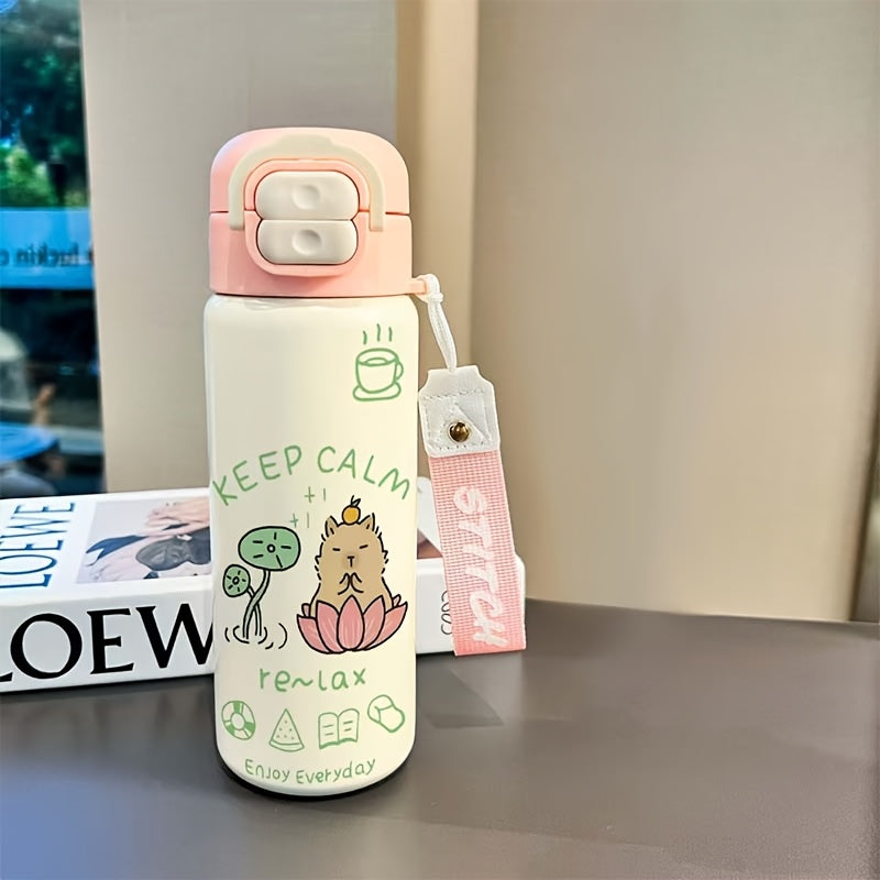 18oz Stainless Steel Cup, High Quality Insulated Mug, Solid Color Travel Tumbler, Double-Wall Vacuum Water Bottle, Reusable Insulated Mug, Straw Insulated Bottle, Perfect Gift for Valentine's Day Christmas Thanksgiving, Ideal for Outdoor Activities