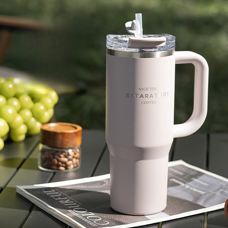 Multicolor Stainless Steel Insulated Tumbler 900ml with Straw and Handle, Leakproof, Ideal for Outdoor Camping and Sports