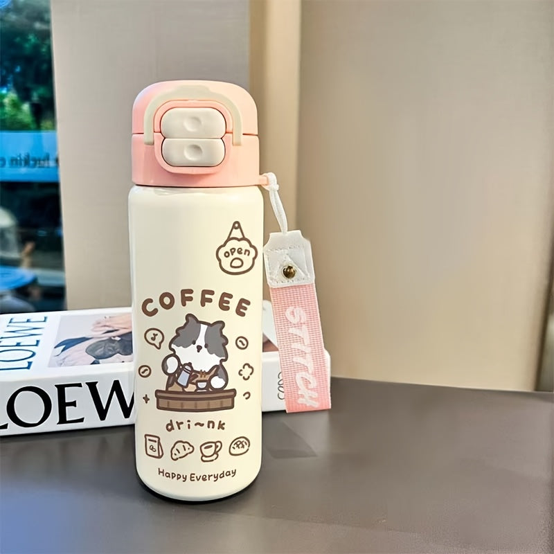 18oz Stainless Steel Cup, High Quality Insulated Mug, Solid Color Travel Tumbler, Double-Wall Vacuum Water Bottle, Reusable Insulated Mug, Straw Insulated Bottle, Perfect Gift for Valentine's Day Christmas Thanksgiving, Ideal for Outdoor Activities