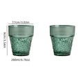 Creative Glacial Pattern Glass Cups | Retro Green, High Borosilicate Glass, Suitable for Iced Coffee, Juice, Milk, Tea, Whiskey, Smoothies, Cappuccino | Hand Wash Only, Reusable for Home, Kitchen, Restaurant, Bar