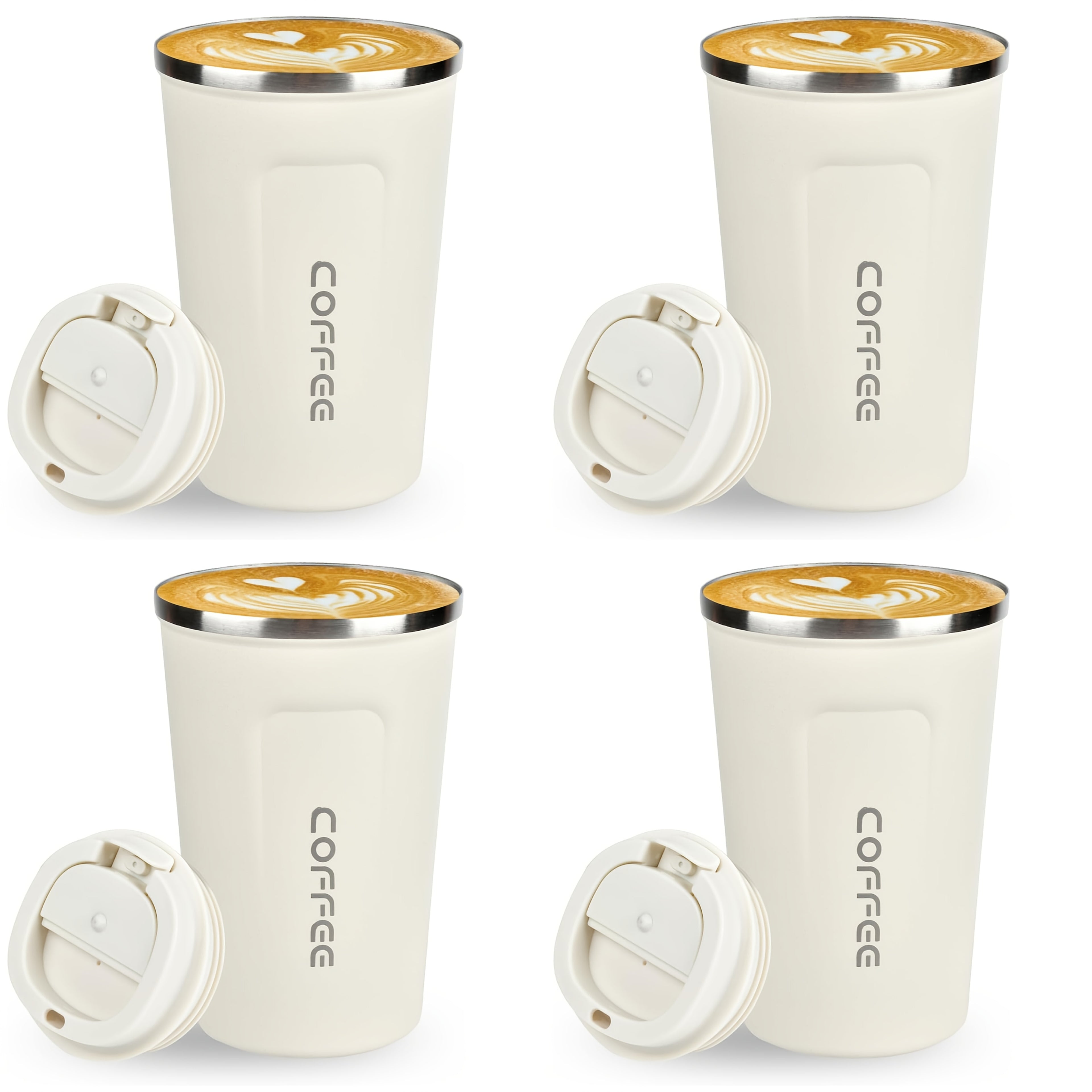 Stainless Insulated Travel Coffee Mug - Double-Wall Vacuum Insulated Bottle Cup with Locking Lid, Leak-Proof & Reusable Coffee Insulated Bottle for Hot\u002FCold Drinks, Portable Green Coffee Tumbler for Commute, Office, Camping (403 Grade, Hand Wash