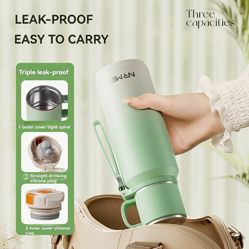 Insulated Tumbler with Lid, 24-Hour Hot & Cold Retention, Portable Handle and Cup Cover for Outdoor Use\u002FCamping