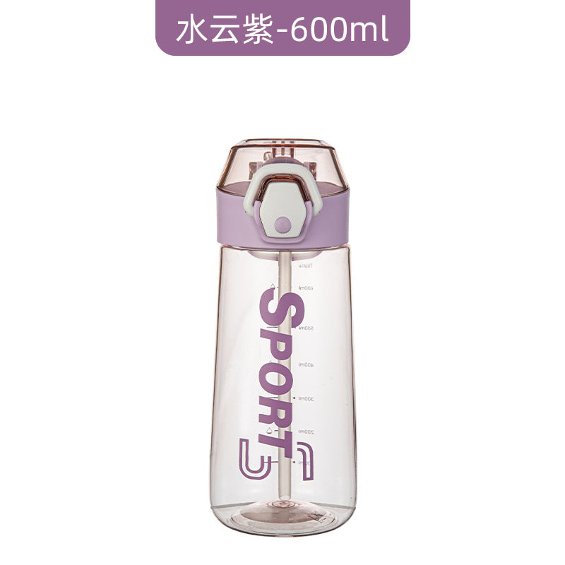 Straw Cup Summer Large-capacity Portable Outdoor Sports Water Cup Women's High-value Plastic Cup