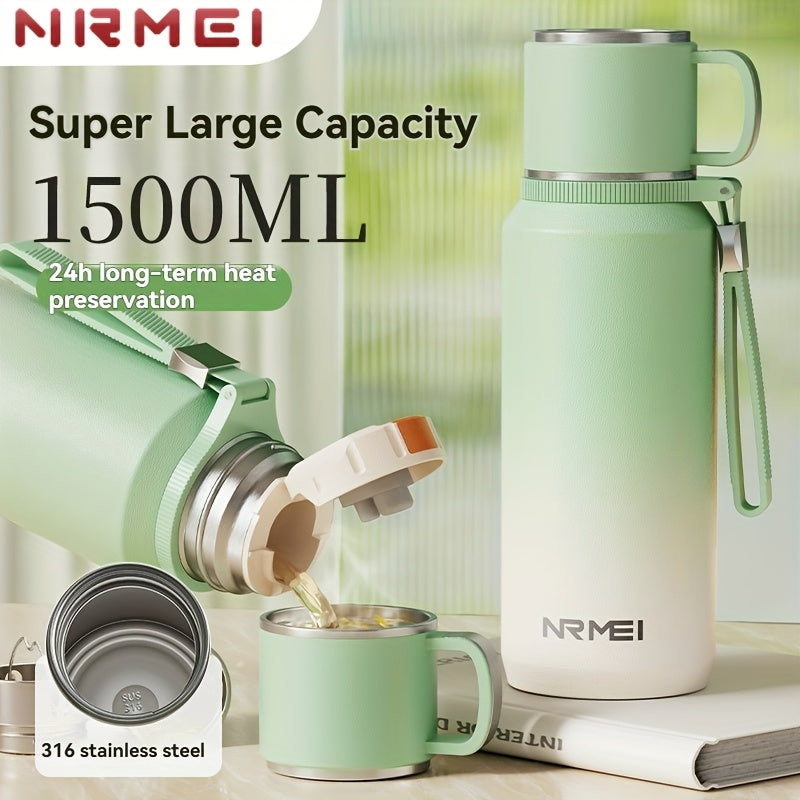 Insulated Tumbler with Lid, 24-Hour Hot & Cold Retention, Portable Handle and Cup Cover for Outdoor Use\u002FCamping