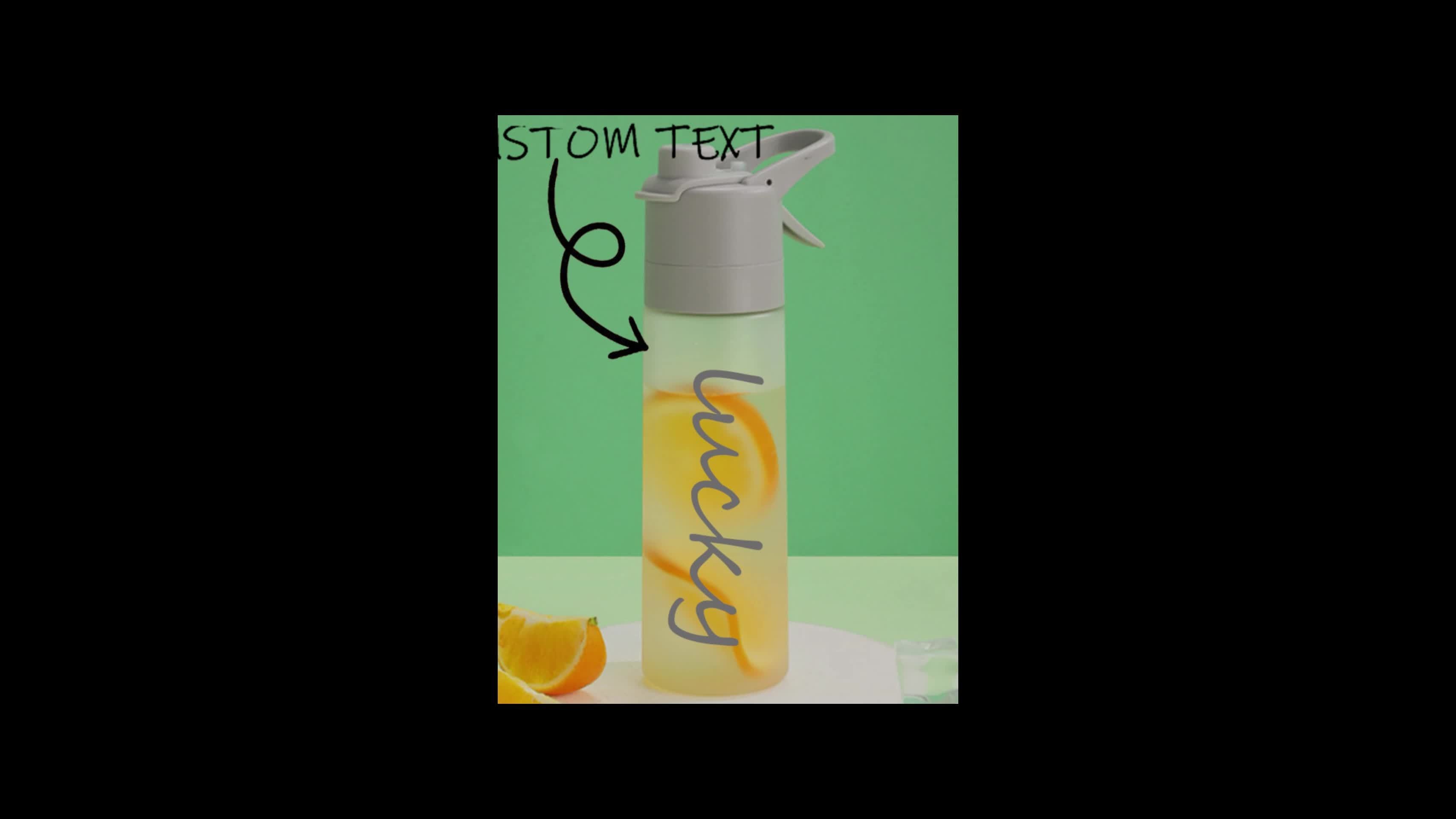 (Customized) Personalized 1pc Plastic Water Cup. Multi-color, Sleek Design, Large Capacity. Suitable for Outdoor Sports and Hiking. Size: 10.62in X 2.95in. PC Material, No Power Supply Required.