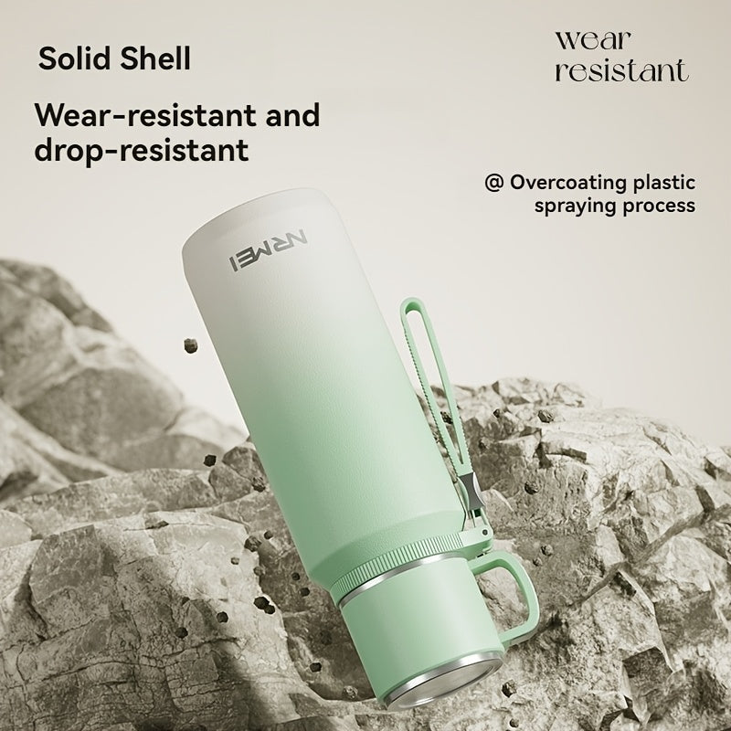 Insulated Tumbler with Lid, 24-Hour Hot & Cold Retention, Portable Handle and Cup Cover for Outdoor Use\u002FCamping