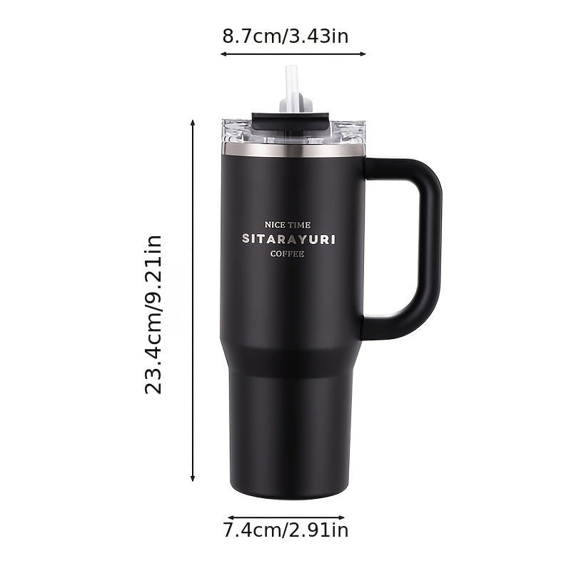 Multicolor Stainless Steel Insulated Tumbler 900ml with Straw and Handle, Leakproof, Ideal for Outdoor Camping and Sports