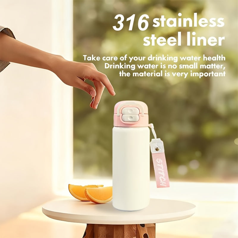 18oz Stainless Steel Cup, High Quality Insulated Mug, Solid Color Travel Tumbler, Double-Wall Vacuum Water Bottle, Reusable Insulated Mug, Straw Insulated Bottle, Perfect Gift for Valentine's Day Christmas Thanksgiving, Ideal for Outdoor Activities