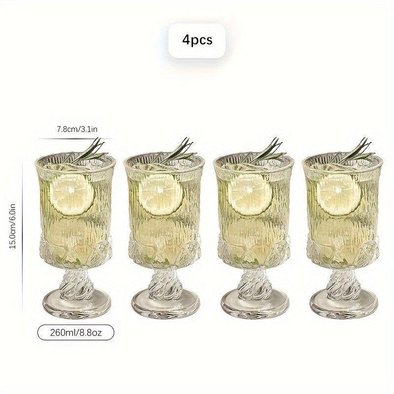 of Personalized Design Glass Goblets in French Court Style, Suitable for Red Wine, Fruit Juice, Coffee, And As Kitchen Tools for Restaurants