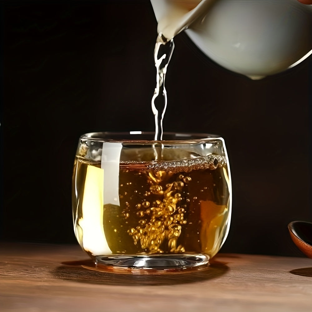 1 Set of 6, Exquisite 3.21oz Crystal Glass Tea Cups - Whiskey Glasses, Perfect for Chinese Tea Ceremonies, Summer and Winter Beverages, and Home Decor