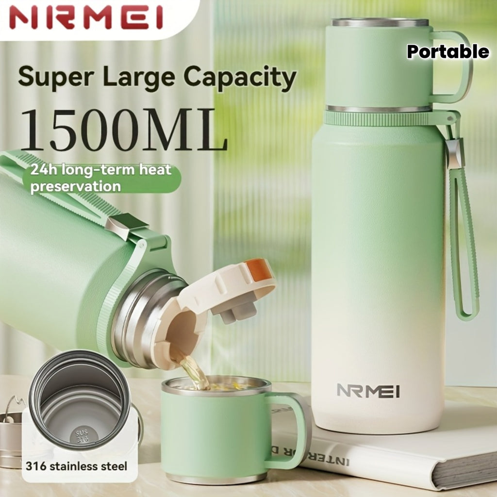 Insulated Tumbler with Lid, 24-Hour Hot & Cold Retention, Portable Handle and Cup Cover for Outdoor Use\u002FCamping