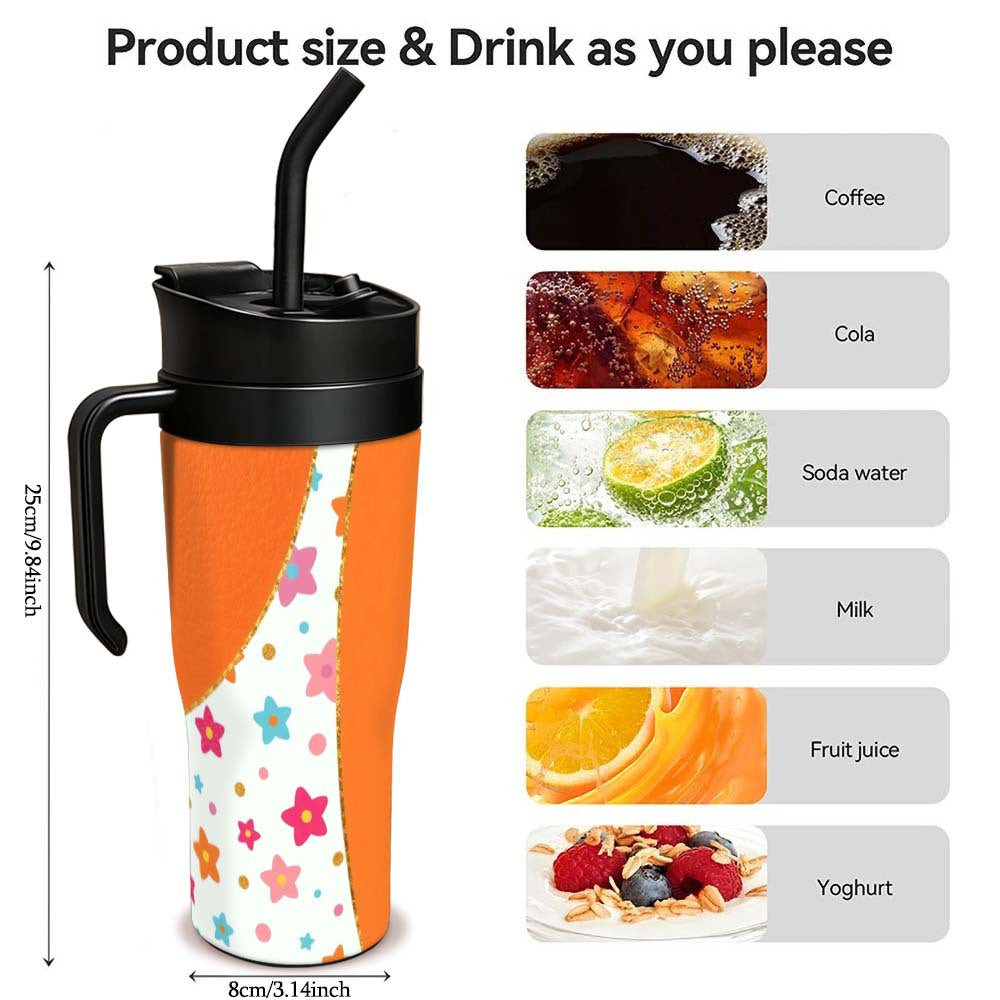 Vibrant Cartoon Star Design on a Plastic Cup for Beverages, Crafted from PC Material, Featuring an Impressive 1200Ml (40.58Oz) Capacity, Complete with a Lid And Straw. This Portable Travel Mug Is Suitable for Both Hot And Cold Drinks