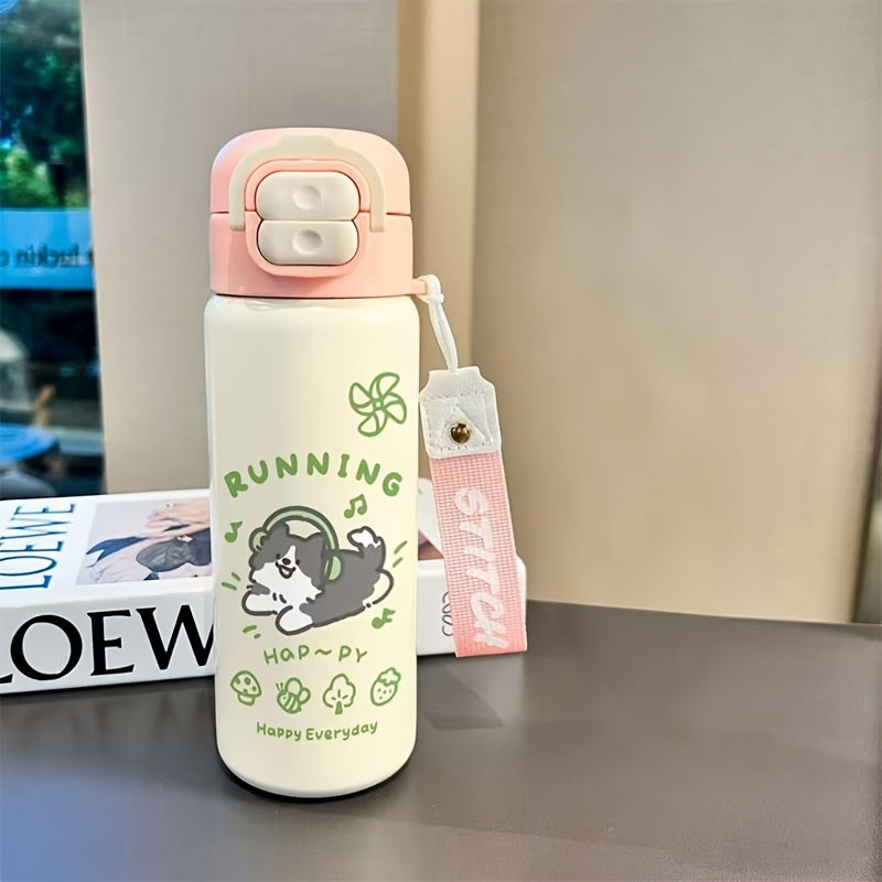 18oz Stainless Steel Cup, High Quality Insulated Mug, Solid Color Travel Tumbler, Double-Wall Vacuum Water Bottle, Reusable Insulated Mug, Straw Insulated Bottle, Perfect Gift for Valentine's Day Christmas Thanksgiving, Ideal for Outdoor Activities