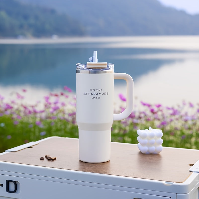 Multicolor Stainless Steel Insulated Tumbler 900ml with Straw and Handle, Leakproof, Ideal for Outdoor Camping and Sports