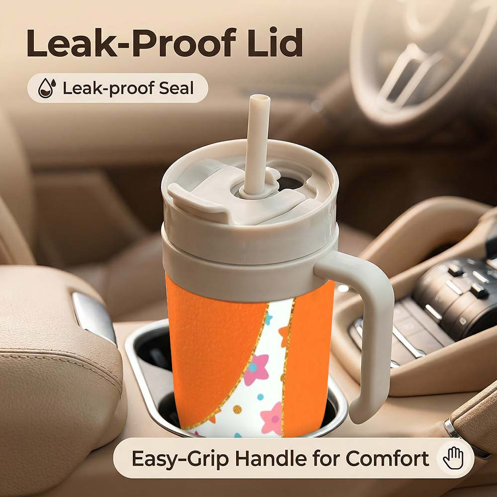 Vibrant Cartoon Star Design on a Plastic Cup for Beverages, Crafted from PC Material, Featuring an Impressive 1200Ml (40.58Oz) Capacity, Complete with a Lid And Straw. This Portable Travel Mug Is Suitable for Both Hot And Cold Drinks