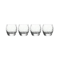 Set of 4 Stylish 11.83oz Transparent Glass Cups, Creatively Designed for Home Use As Milk Or Coffee Cups, Versatile Glassware
