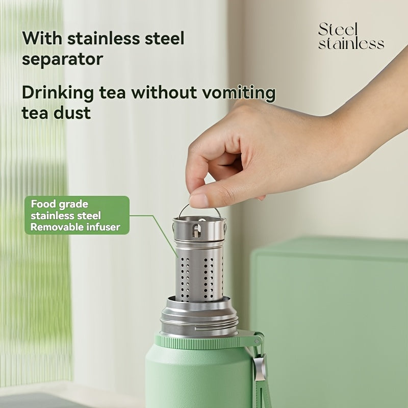 Insulated Tumbler with Lid, 24-Hour Hot & Cold Retention, Portable Handle and Cup Cover for Outdoor Use\u002FCamping