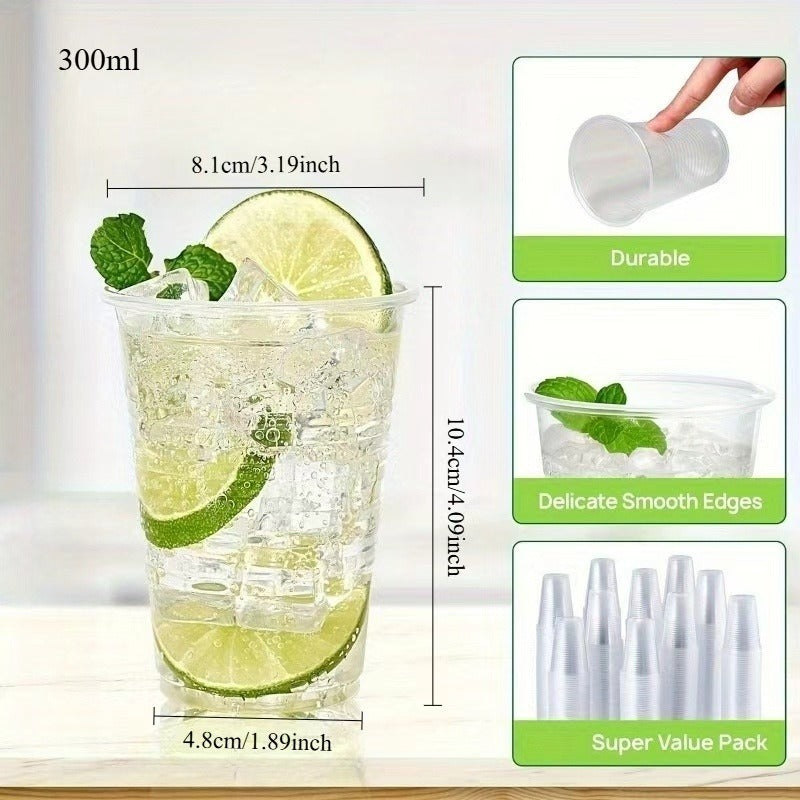 82pcs of 300M High-Quality Transparent Cups, Perfect for Festive Party Decorations. They Pair Well with Soda And Various Colored Drinks, Making Them Visually Appealing. Stackable for Space-Saving Storage, Ideal for Family Gatherings, Parties