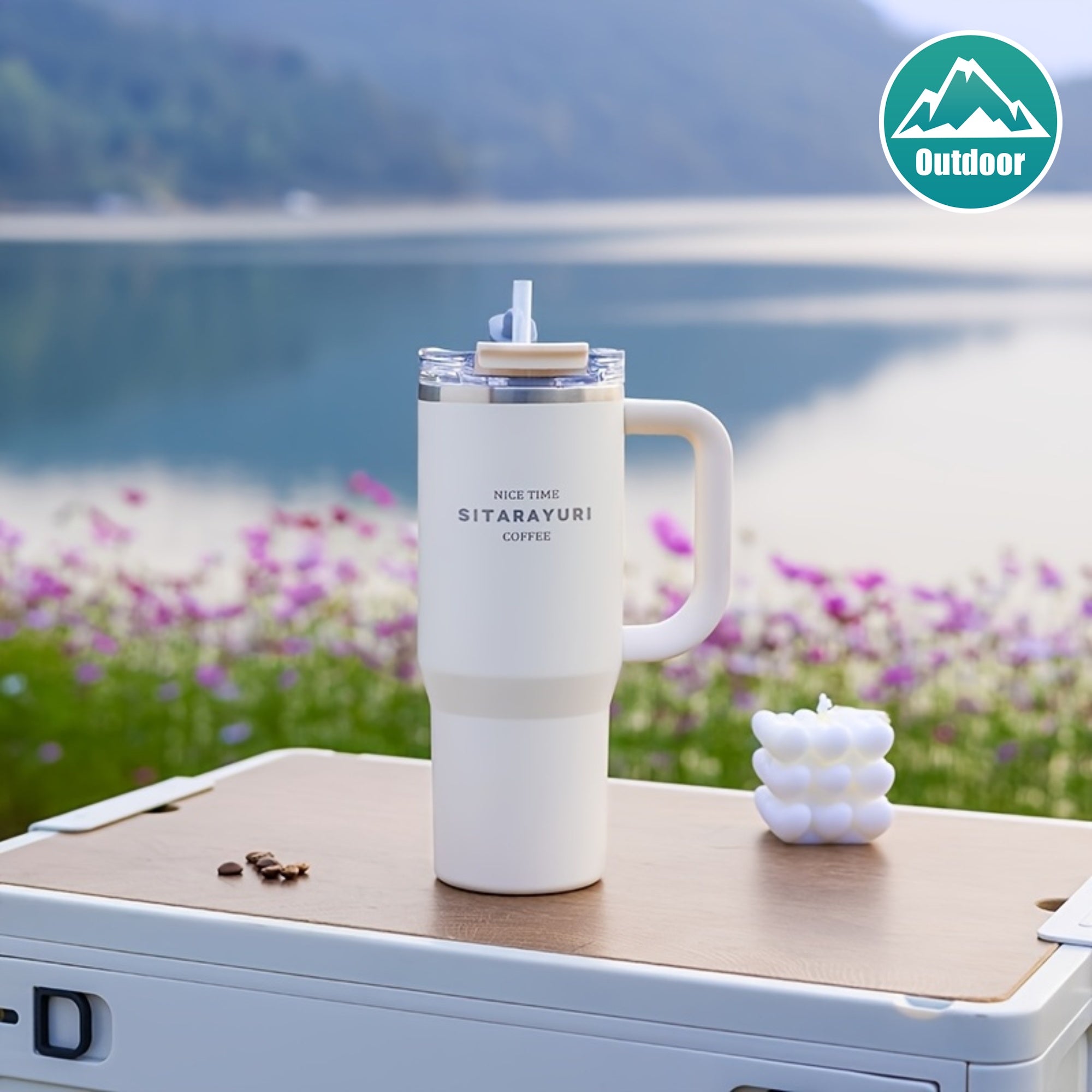 Multicolor Stainless Steel Insulated Tumbler 900ml with Straw and Handle, Leakproof, Ideal for Outdoor Camping and Sports