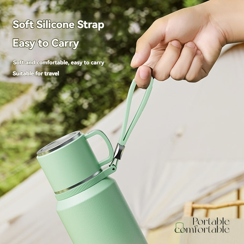 Insulated Tumbler with Lid, 24-Hour Hot & Cold Retention, Portable Handle and Cup Cover for Outdoor Use\u002FCamping
