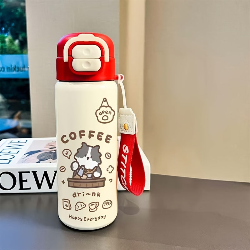 18oz Stainless Steel Cup, High Quality Insulated Mug, Solid Color Travel Tumbler, Double-Wall Vacuum Water Bottle, Reusable Insulated Mug, Straw Insulated Bottle, Perfect Gift for Valentine's Day Christmas Thanksgiving, Ideal for Outdoor Activities