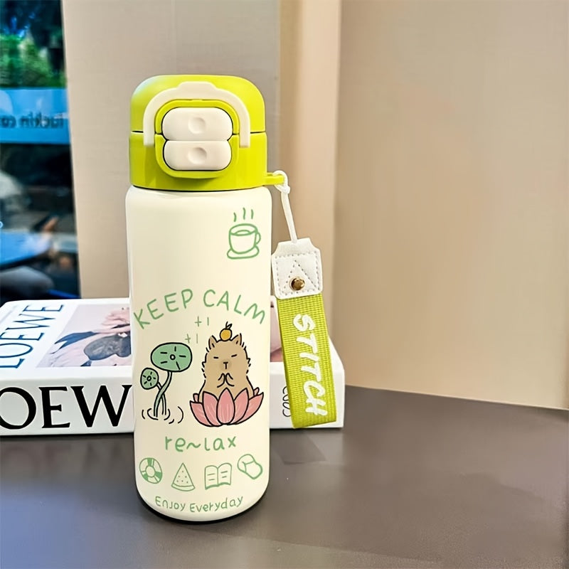 18oz Stainless Steel Cup, High Quality Insulated Mug, Solid Color Travel Tumbler, Double-Wall Vacuum Water Bottle, Reusable Insulated Mug, Straw Insulated Bottle, Perfect Gift for Valentine's Day Christmas Thanksgiving, Ideal for Outdoor Activities