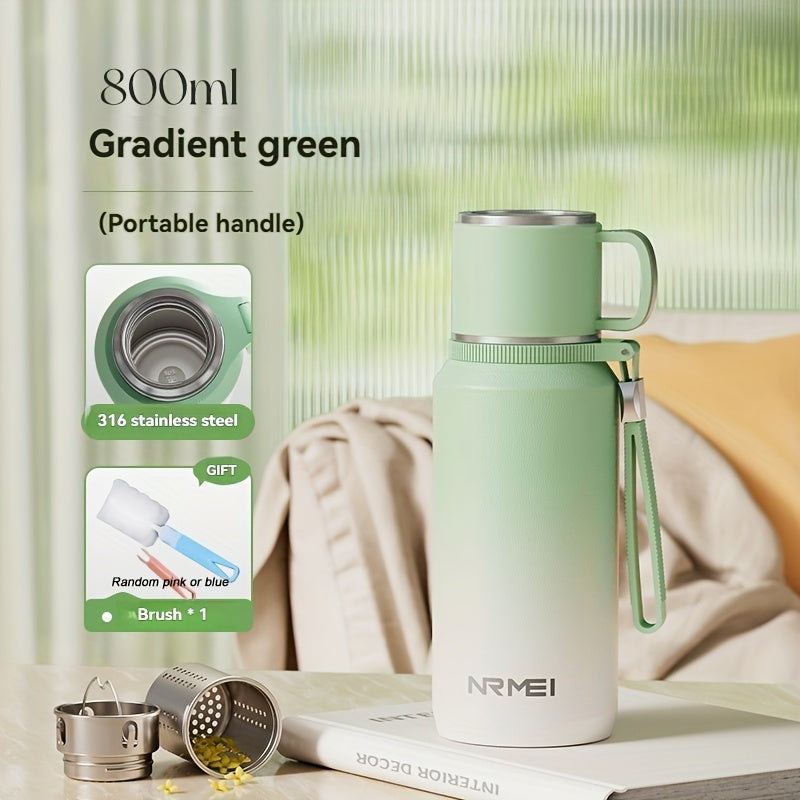 Insulated Tumbler with Lid, 24-Hour Hot & Cold Retention, Portable Handle and Cup Cover for Outdoor Use\u002FCamping