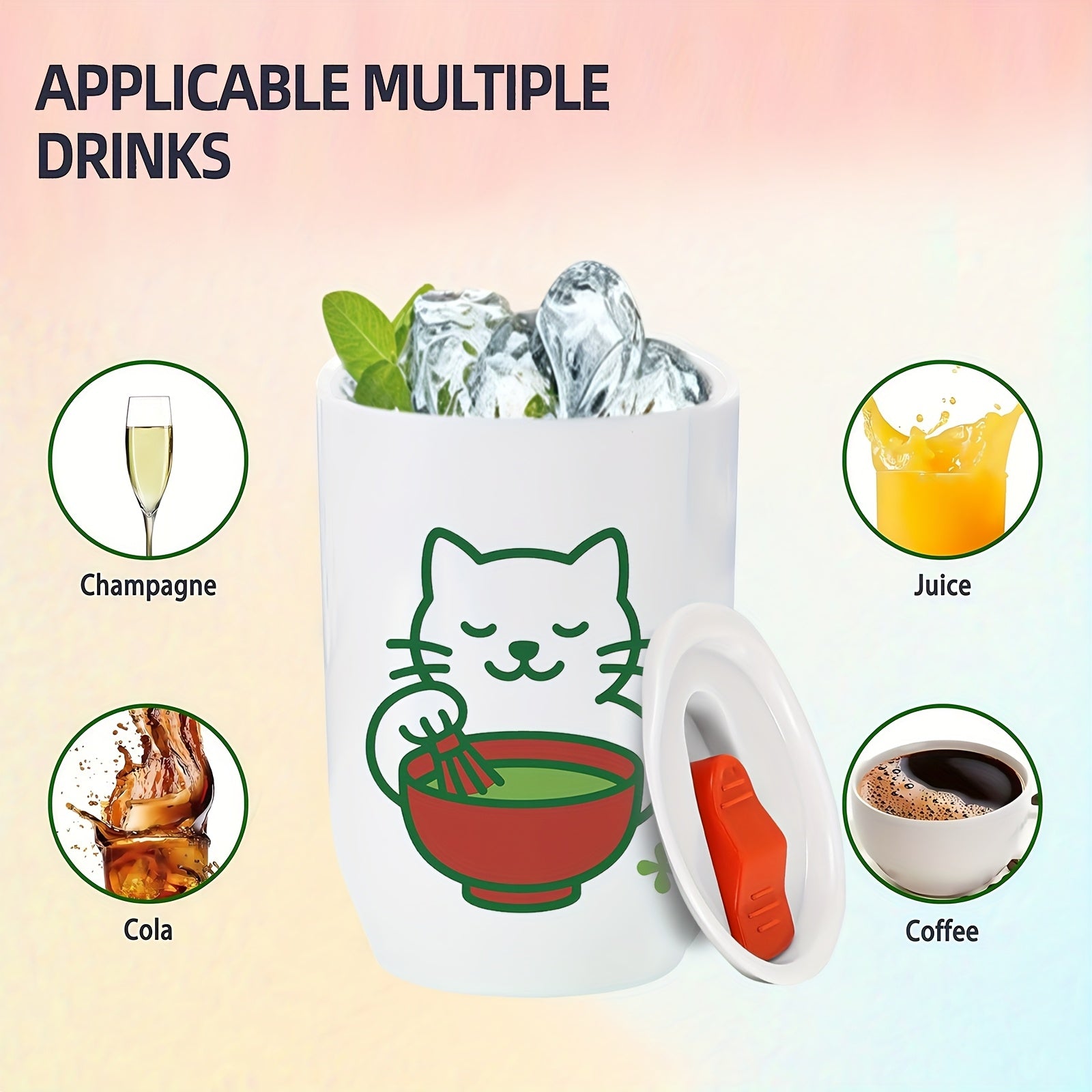 Single-Pack Water Cup, 12oz Plastic Eggshell Cup, White Cat Focused on Matcha Expression Water Cup, with Lid, Suitable for All Seasons, Plastic Material, Suitable for Office, Outdoor Sports, and Multiple Occasions, the Best Halloween and Christmas