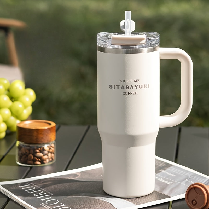 Multicolor Stainless Steel Insulated Tumbler 900ml with Straw and Handle, Leakproof, Ideal for Outdoor Camping and Sports